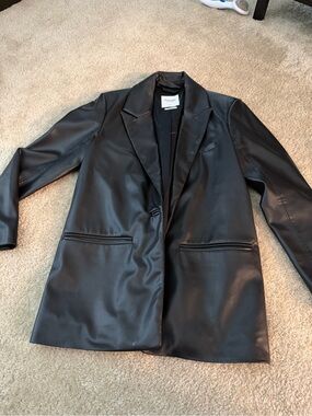 A&F fake leather blazer